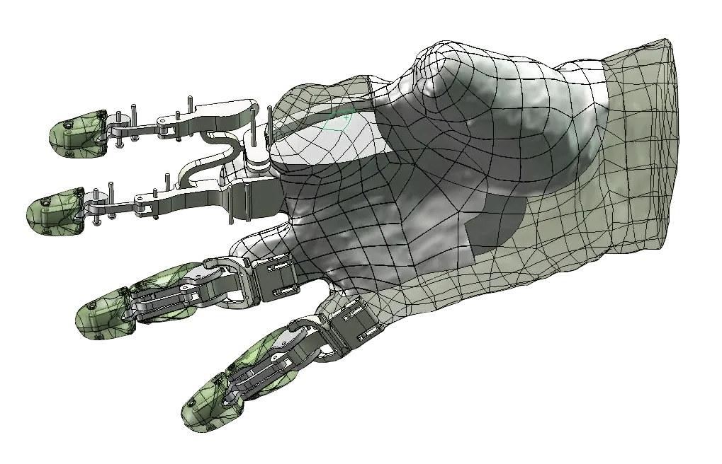 3D Model Robotic Hand Made in SOLIDWORKS Standard